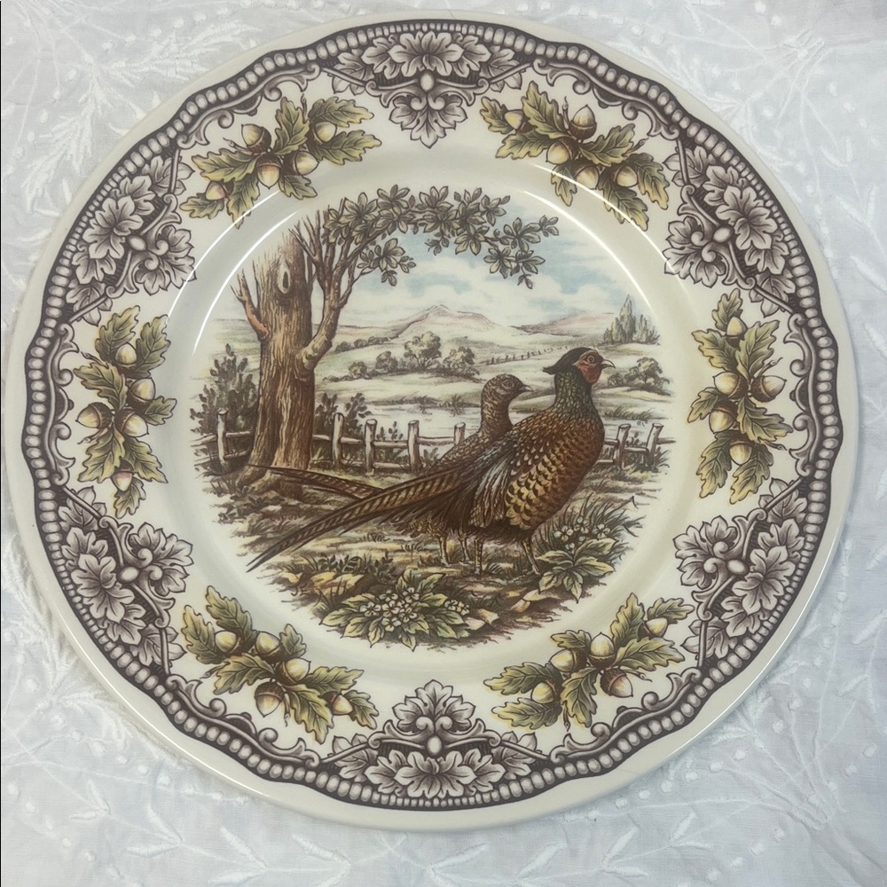 Royal Stafford Pheasant Dinner Plate 11" Brown Green NWOT